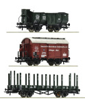 Roco 77028 - H0 - 3-tlg Güterwagen-Set, K.Bax.Sts.B., Ep. I